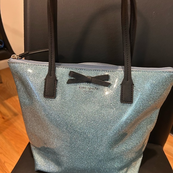 Kate Spade Blue Glitter Tote Bag